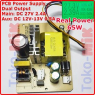 PCB Module Power Supply Adapter Dual Double Output Main DC 27V-27.4V 2. Aux4A 12V-13V 0.5A Input AC 