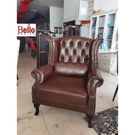Leather Wing Chair/ High Back Wing Chair
