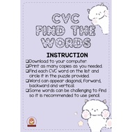 ❤️PDF❤️ (80 CVC WORDS in 10 Wordsearch) CVC Word Search, clues