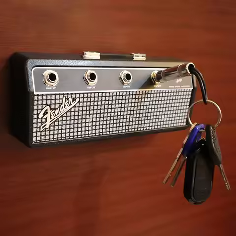 Music Key Storage Frame Fender Guitar Wall Mount Key Ring Holder Vintage Vintage Amp Key Ring Holder