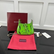 GUCCI GUCCI Python Pattern Green Casual Portable Messenger Bag 4LQK