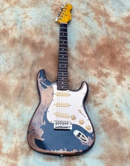 Aged Relic Fender Stratocaster John Mayer Signature Electric Guitar White Pickguard, Alder Body, Map