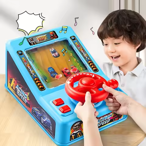 Steering Wheel Driving Game Player for Kids, Handheld Game Console, Electronic Simulation, Car Adven