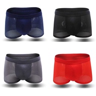 Men Boxer Underwear Short Plus Size Red Breathable Comfortable