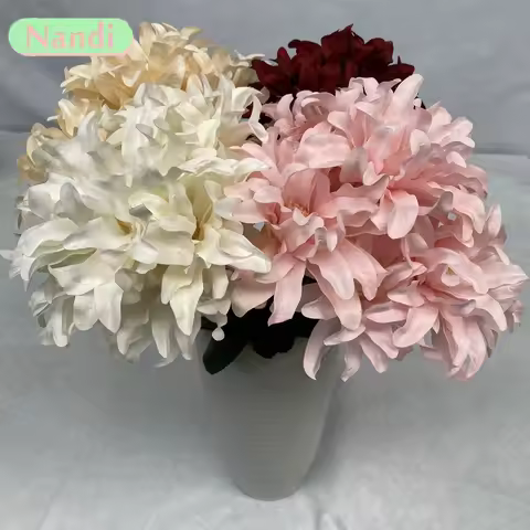 7 Head Dahlia Simulation Flower Wedding Flower Arrangement Decoration Home Living Room Office Deskto