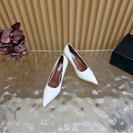 Alaia 2025 Spring Summer New Style Love Pointed Toe High Heel Shoes