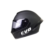 EVO Safety Helmet CA-969 Plain Color Matte Black Earphone Slot Glasses Inner Sunglasses Fully Remova