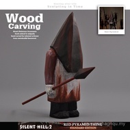 Export Wood Carving Silent Ridge 2 Triangle Head Red Pyramid Hand Carved Solid Wood Collection YCD7