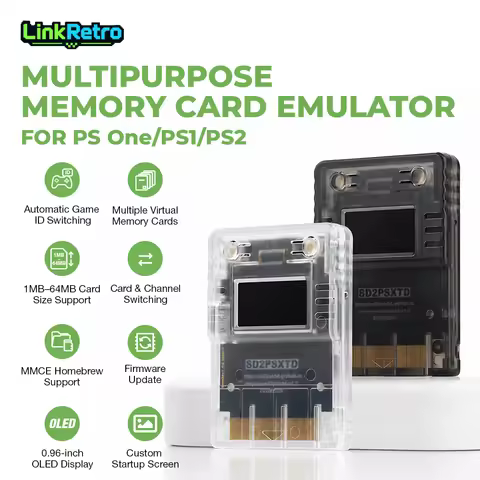 LinkRetro USB-C Memory Card Emulator SD2PSX SD2PSXTD Firmware Support FMCB FreeMcBoot MMCE For Sony 