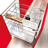 Kitchen Stainless Steel 304  Multipurpose Soft Closing Basket / Pull Out Sauce Rack - Excel Brand