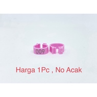 Pink 1 Pc Pigeon Foot ClipRing Pigeon Chicken Duck D 8mm Bird Pigeon Foot Laser LetteringRing - SKU 