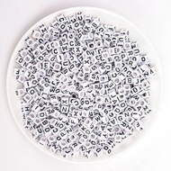 Acrylic Beads Loose Beads DIY Handmade Jewelry Letter Beads 26single letter6*6Flat Round Letter Bead