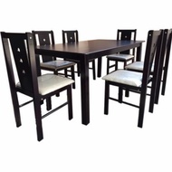 meja makan minimalis 6 kursi - hitam
