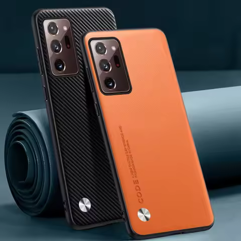 Luxury PU Leather Case For Samsung Galaxy Note 20 Ultra Back Cover Matte Silicone Protection Phone C