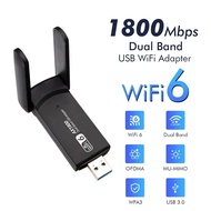 WiFi 6 USB Adapter 2.4G & 5G AX1800 High Speed USB3.0 Wireless Dongle Network Card MT7921AU WiFi6 Ad
