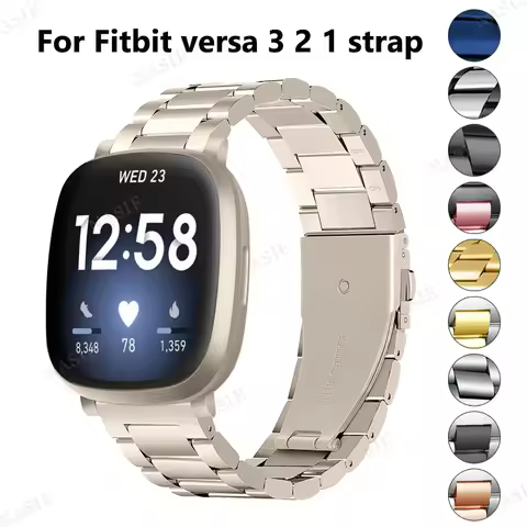 Metal Belt Strap For fit bit versa 2 bands Steel Watch Band For Fitbit Versa 3 Sense 2 Lite correa f