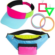 YAROMO Hip Hop Accessories for Women, 80s 90s Outfit Accessories for Women Men Neon Fanny Pack Hat A