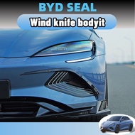 Byd seal 2023-2025 front shovel bodykit wind blades spoiler Black carbon fiber abs accessories