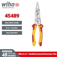 Wiha 5 45489 Electrician 8-in-1 Multifunctional Insulated Wire Stripping Plier with Wide Handle D