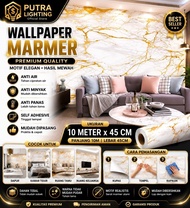 Wallpaper Dinding Motif Marmer 10 Meter x 45cm Anti Air Self Adhesive Stiker Dinding Rumah