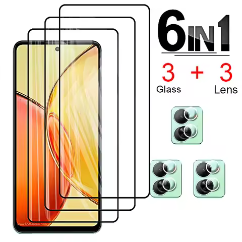 6in1 Tempered Glass for Vivo Y36 5G 4G Protective Film Screen Protector on Vivo Y31 Y51 Y72 Y70 Y35