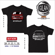 KATUN SAKAZUKI Children's Distro T-Shirt Combed Cotton 24s Car Image TOYOTA STARLET EP82 EP 82