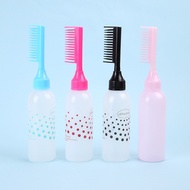 Baked Hair Dyeing Comb Bottle with Comb Teeth Hairdressing Hair Dyeing Bottle with Engraved Color Bo