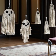Halloween Decoration Ghost White Ghost Hand-woven Ornaments Ghost Festival Party Ghost Cotton Rope P
