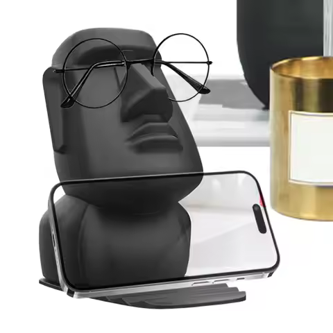 Eyeglasses Face Display Stand Easter Island Sculpture Sunglass Holder Interesting Stone Decorated Gl
