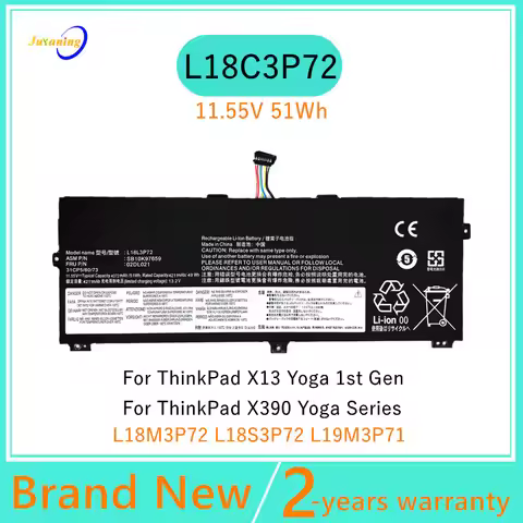 L18L3P72 Laptop battery For Lenovo ThinkPad X390 Yoga X13 Yoga 1st Gen (2020) Series L18M3P72 L18S3P