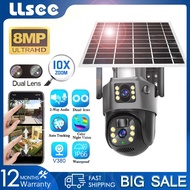 LLSSE V380 Pro Solar CCTV Outdoor 8MP 4K Dual Lens Dual Screen Wireless CCTV WIFI 10X Amplified Mobi