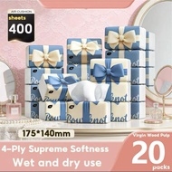 [20Pack] Ribbon Cheerful SUPER BALOI Facial Tissue Soft pack baby Tissue Toilet Paper 4-ply thickeni