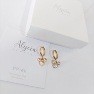 anting alycia anting anak titanium premium anti karat - zirkon gold