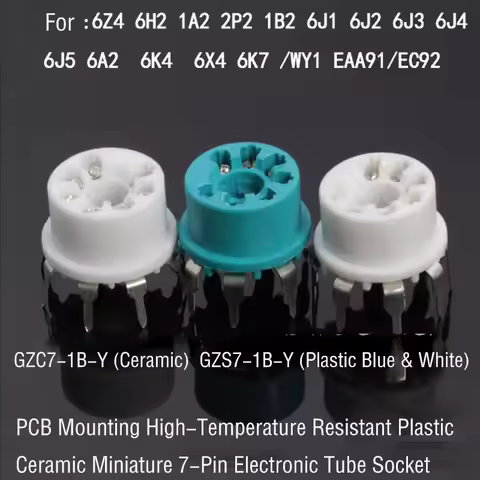Small 7 Pin Vacuum Tube Socket For 6J1 6J2 6J3 6X4 6K4 6K7 2P2 6Z4 Plastic Electronic Tube Socket PC