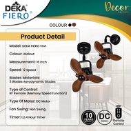 DEKA FIERO Fan FIERO VIVI 16 Inch 3 Blades 12 Speed DC Motor With Remote Control Ceiling Fan Wall Fa