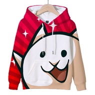 2023 NewGame The Battle Cats Hoodie Kawaii Kids Clothes Sweatshirt Funny White Cat Harajuku Pullover