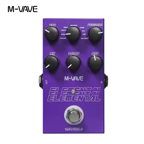 M-vave Elemental Digital Delay Pedal 9 Different Delay Guitar Effects Delay Pedal Supporr for TAP an