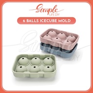 6 Grid Silicone Round Ice Cube Mould Ice Cube Tray Ice Tray Ice Cube Mold Bekas Air Batu Bekas Ais B