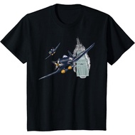 WW2 Planes Warplanes Warbirds F4U Corsair Aircraft Carrier T-Shirt