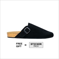 Giga Suede Black Men's Slide Sandals - Boston Slop Sandals