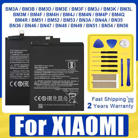 XDOU Battery for BM3E BM3J BM4H BM53 BN35 BN46 BM3L BM4Q For Xiaomi Mi 2 5 6 8 3 Lite Pro 9 SE CC9 R