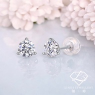 ［Real Moissanite］Can Pass Diamond Test 18K Gold Simple Three Prong Earrings MEG005 Diamond Earrrings
