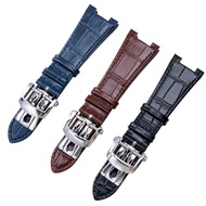 Tali Jam Tangan Tulen untuk Patek Philippe Nautilus 5712G/5711 Siri 25mm Gelang Jam Tangan Berlekuk