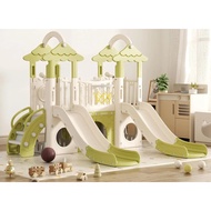 9 In 1 Toddler Slide, Jungle Double Slide Playset With Basketball Hoop, Tunnel And Storage Space, Ou