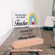 1PC/4pcs Teacher Gifts For Men Women, Funny Square Acrylic Plaque Sign With Wooden Stand, Teacher Bi