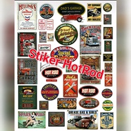 Garage diorama stickers, A4 size, universal, HotRod Diorama accessories