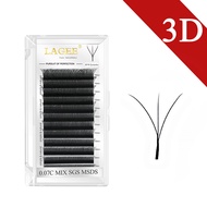 LAGEE 3D 4D 5D 6D W รูปร่างขนตา Premade ปริมาณแฟนขนตา Clover Bloom Autofan ขนตาปลอมจาก Nagaraku