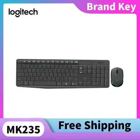 Logitech MK235 USB Wireless Keyboard Mouse Silent Keys Ultra-thin Design Compatible Laptopssuitable 