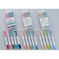 UNI UNI PUS-103T Double-Head Window Highlighter 5 Colors Set