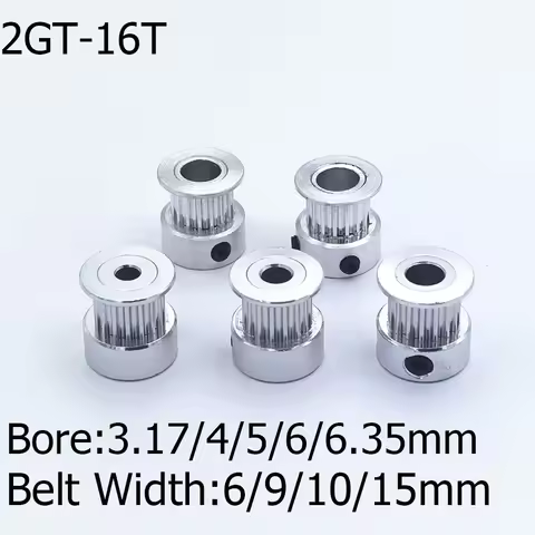 2GT 16 teeth 2GT Timing Pulley Bore 4/5/6mm for GT2 Open Synchronous belt width 6mm/10mm small backl